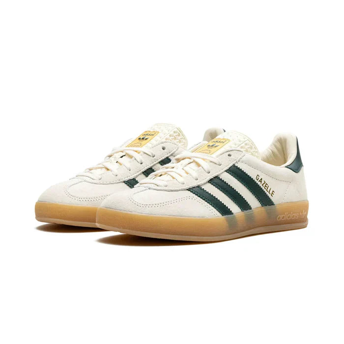 Adidas Gazelle Indoor Cream White Collegiate Green Gum | אדידס ג'זל